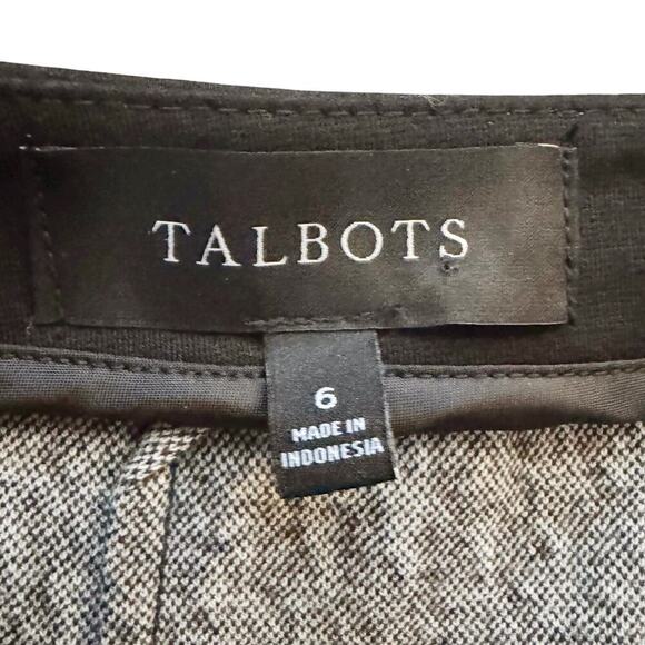 Talbots Pencil Skirt Women's Sz 6 Black white Houndstooth cotton blend preppy - Picture 5 of 14